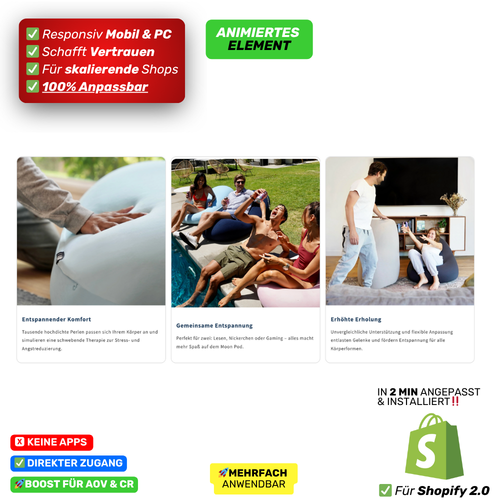 3 Info Karten mit Bildern - animiert