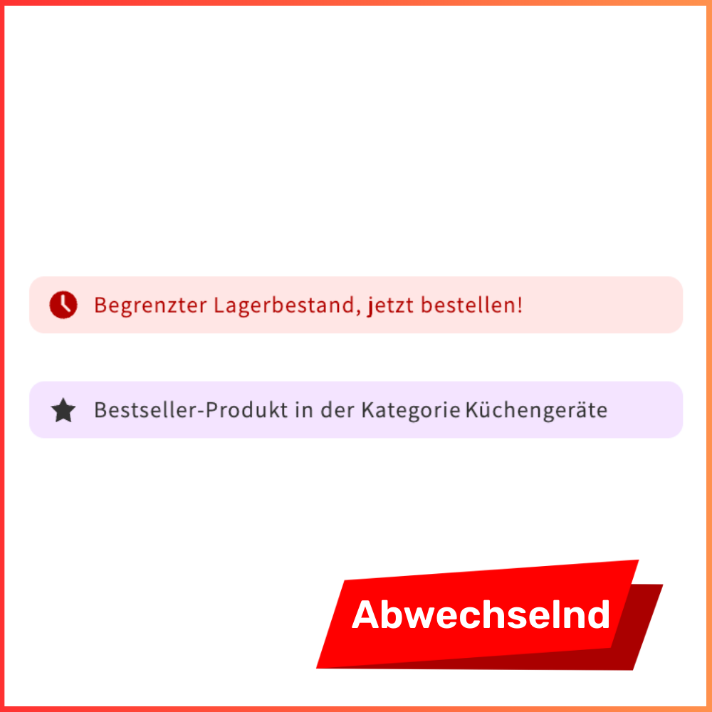 Badge Besteller begrenzter Bestand animiert
