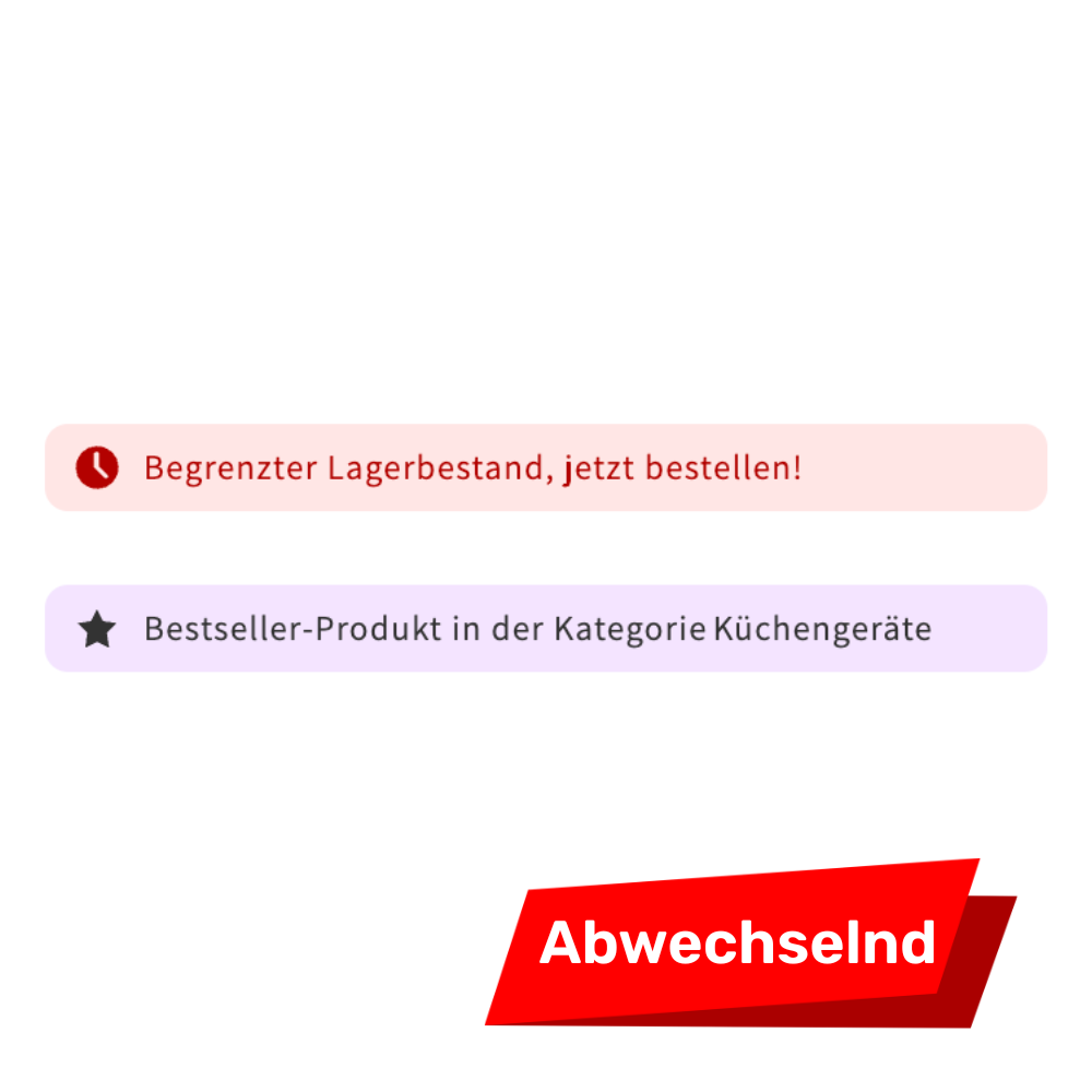 Badge Besteller begrenzter Bestand animiert