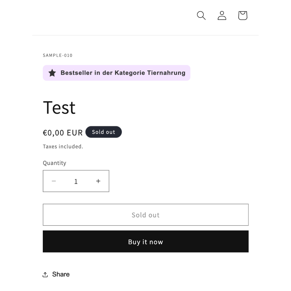 Badge Bestseller Kategorie