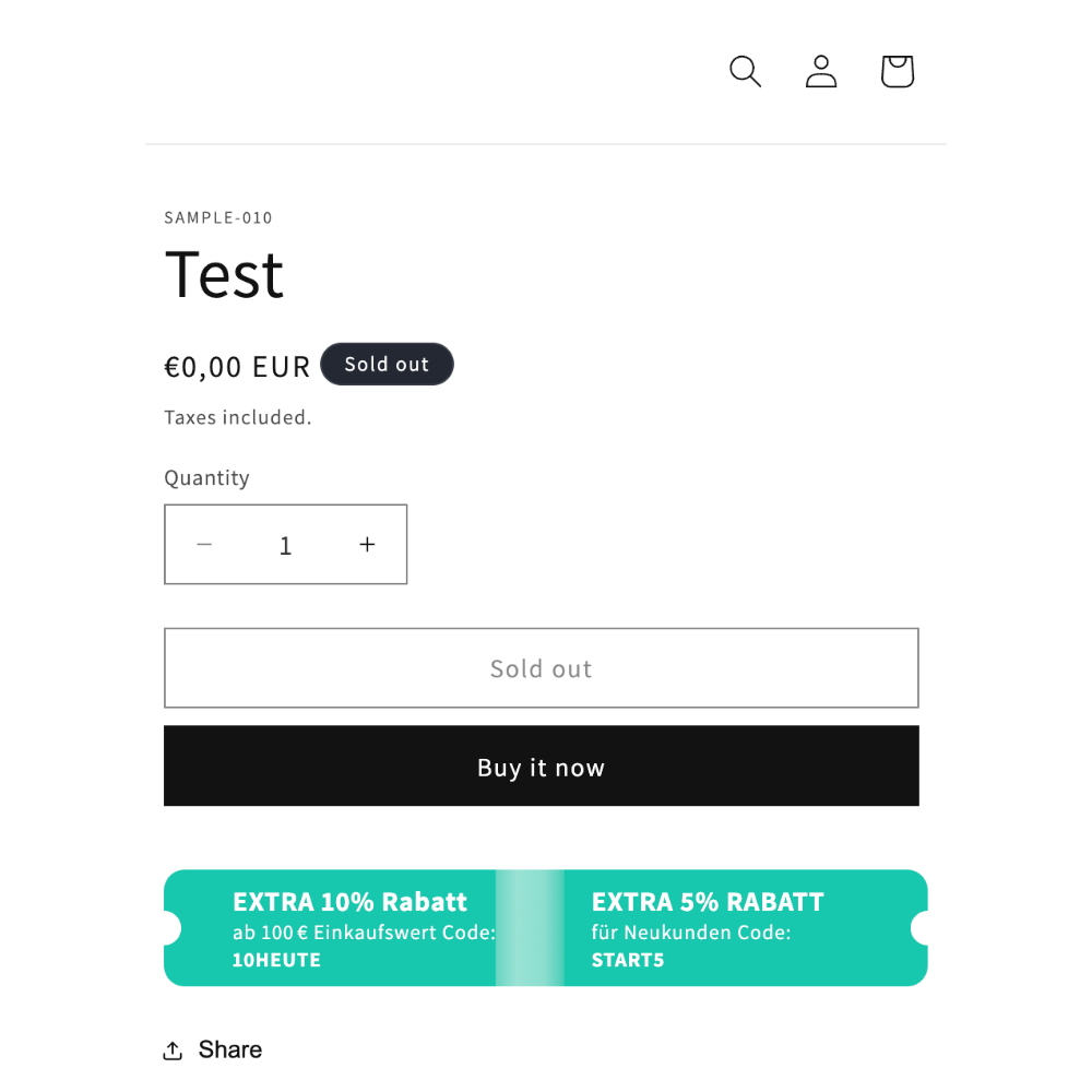 Rabatt Ticket horizontal - animiert