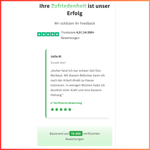 Trustpilot Bewertungskarten Slider