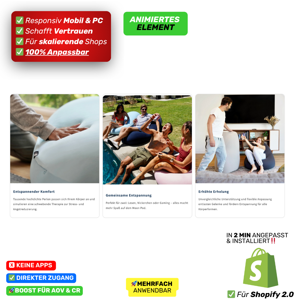3 Info Karten mit Bildern - animiert