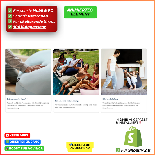 3 Info Karten mit Bildern - animiert