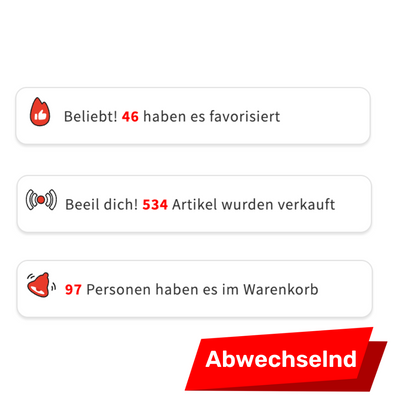FOMO Warenkörbe/Verkauft/Favorisiert - Urgency Red