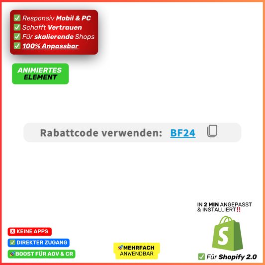 Rabatt Gutscheincode BlackFriday - animiert