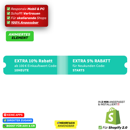 Rabatt Ticket horizontal - animiert