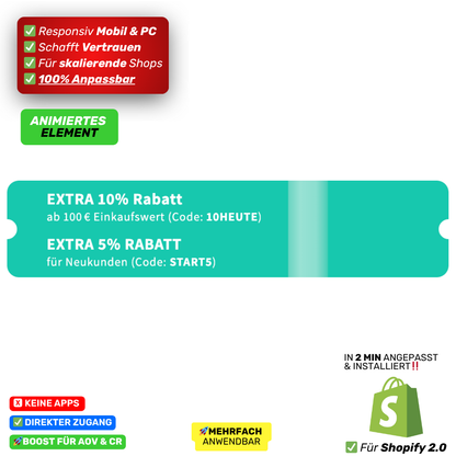 Rabatt Ticket vertikal - animiert