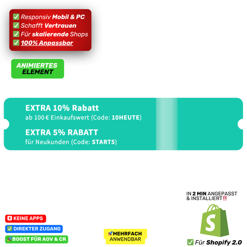 Rabatt Ticket vertikal - animiert
