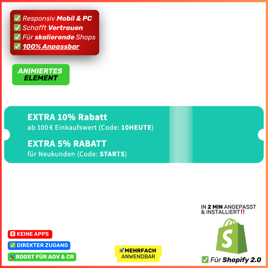 Rabatt Ticket vertikal - animiert