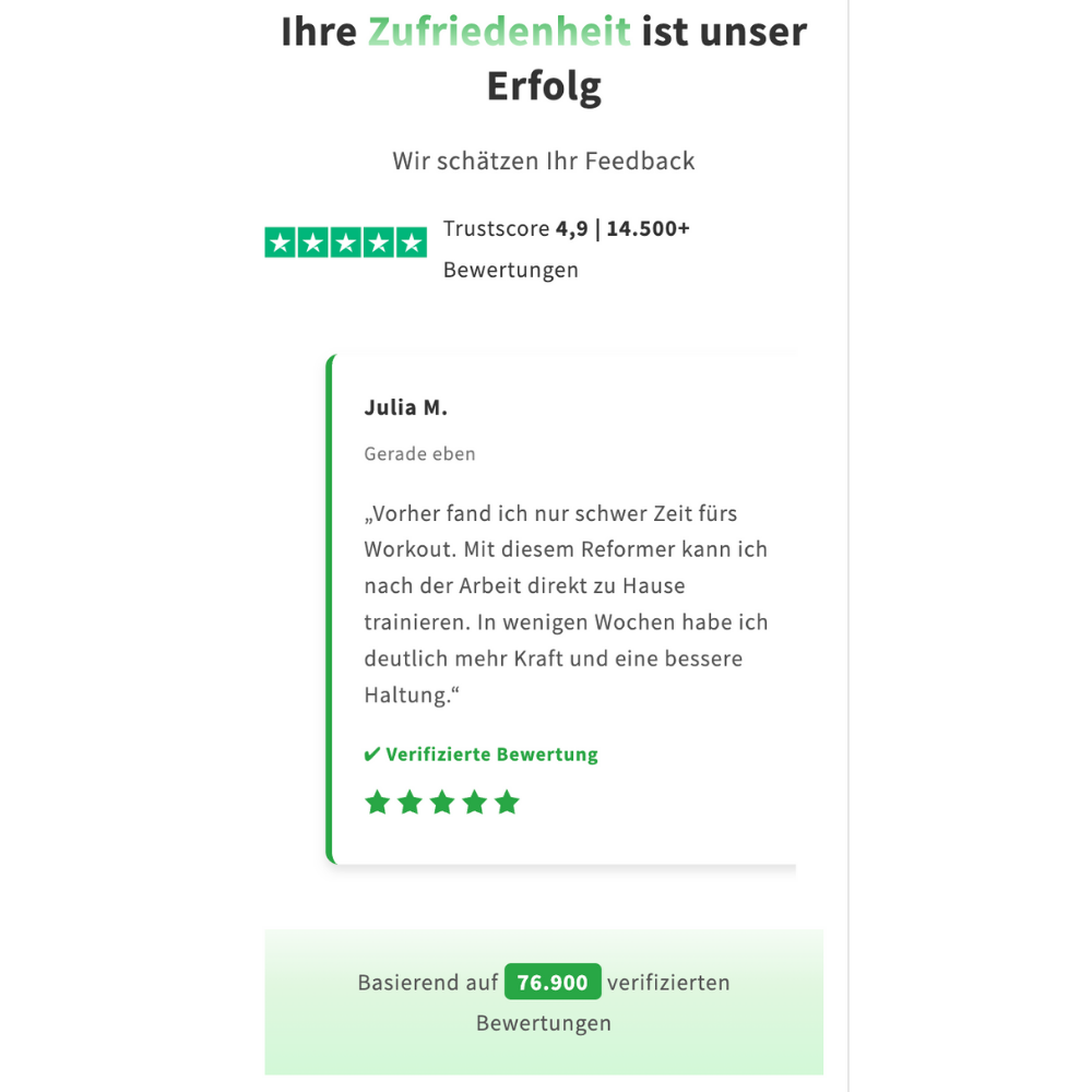 Trustpilot Bewertungskarten Slider