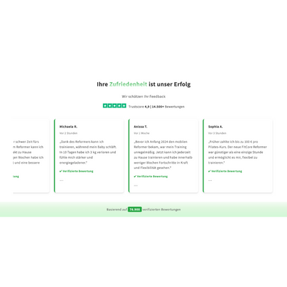 Trustpilot Bewertungskarten Slider
