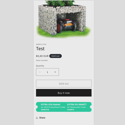 Rabatt Ticket horizontal - animiert